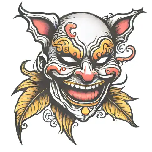 Laugh Cry Mask Mini Tattoo Design