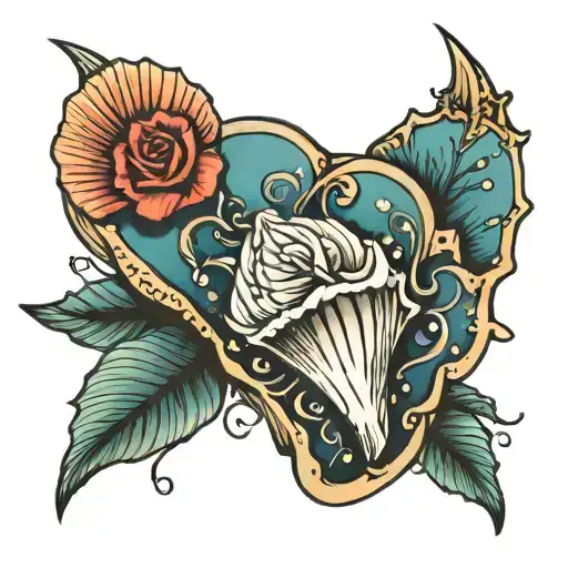 Seashell With Love Heart