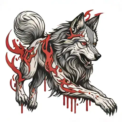 Wolf With Blood
