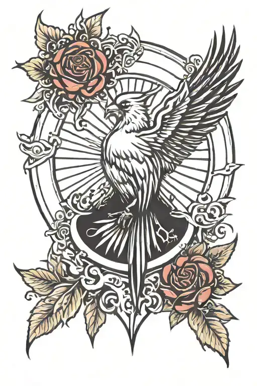 Sun Invictus With Semi Colon Cardinal Bird