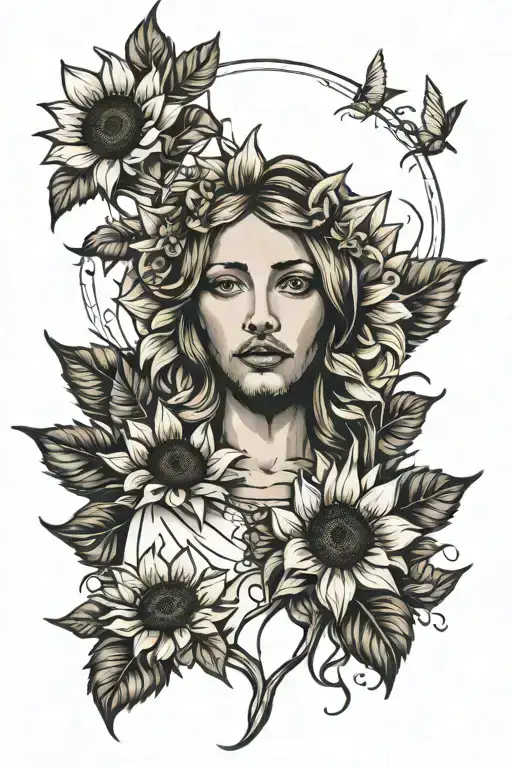 Jesus Sunflower Girl