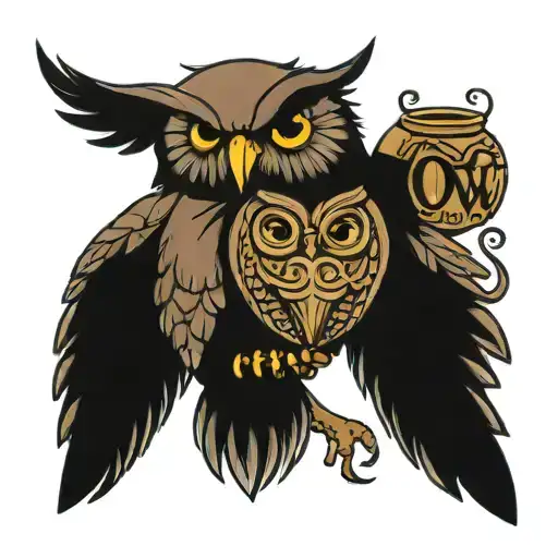 Leather And Owl With The Phrase Stupid Love Story