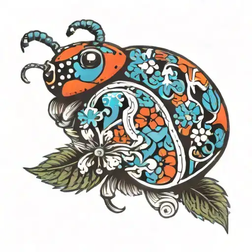 Autism Symbol And Fibromyalgia Symbol And Ladybird