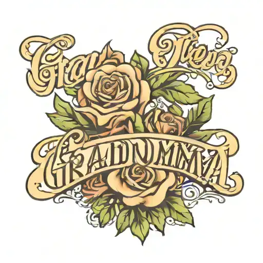 Grandma In Script Font With Roman Numerals