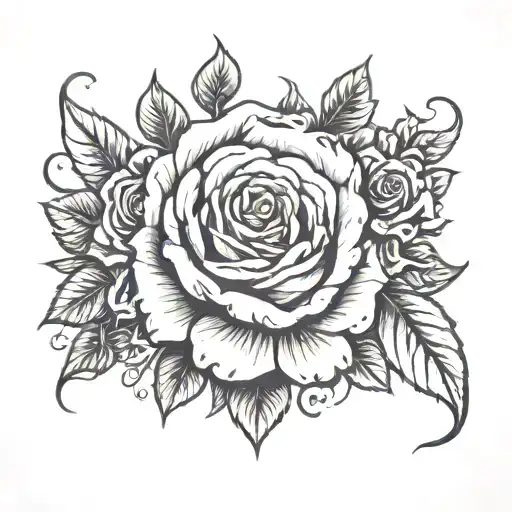 Grandma With Roman Numerals And Roses