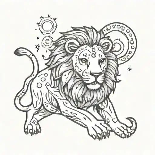 Simple And Cute Leo Zodiac And Constellation