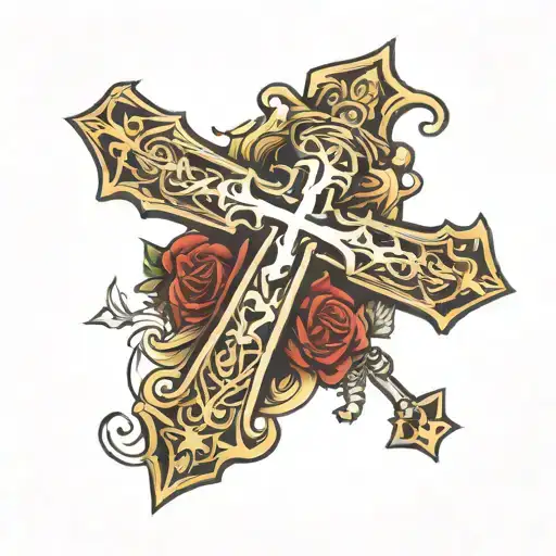 Cross With God Symbol