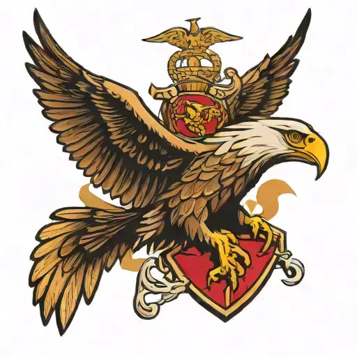 Eagle Holding A Usmc Enlisted Ega