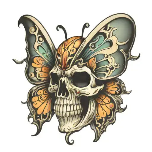 Skull In Shape Of Butterfly Greek Mythology