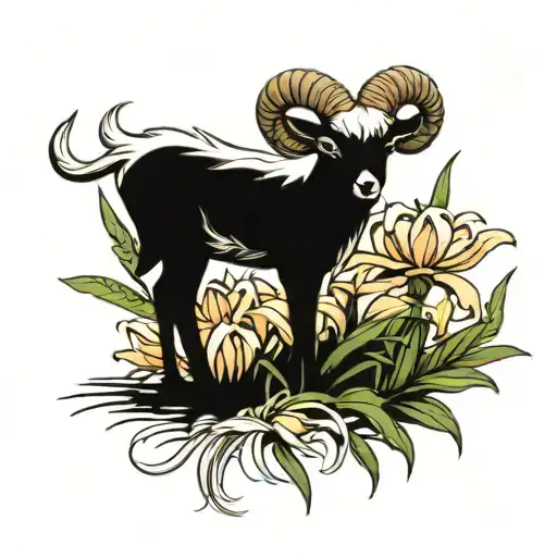 Lamb On A Bed Of Spider Lilies