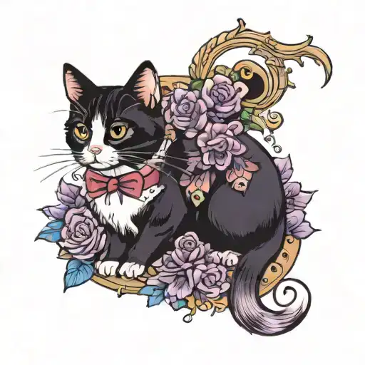 Tuxedo Cat And The Color Violet