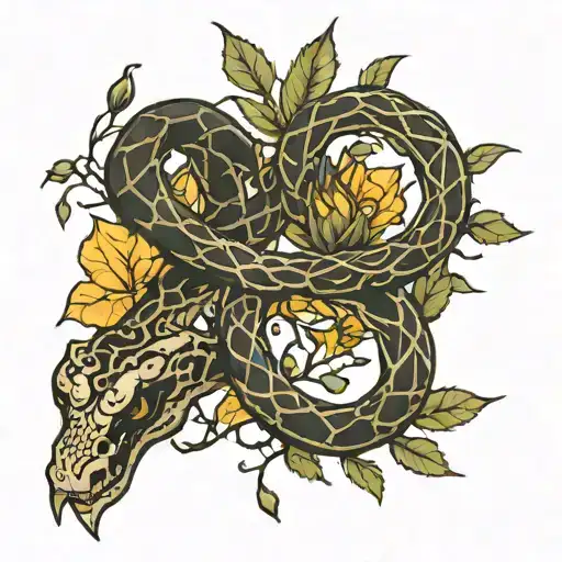 Thorns And Brances With Snake Theme