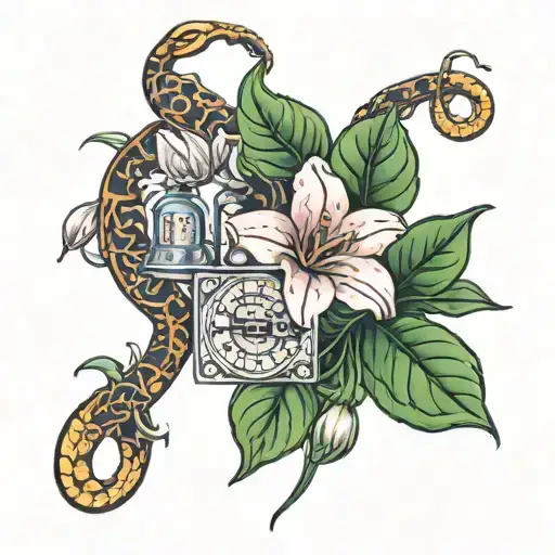 Bluebell Flower And A Slot Machine And A Snake