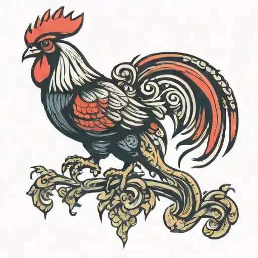 Chinese Zodiac Rooster Abstract