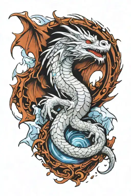 Dragon Looking Up Ice