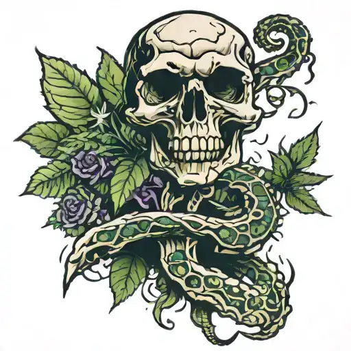 Cracked Skull Marijuana Scary Snake