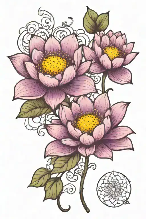 Lotus Daisey Violet Flower