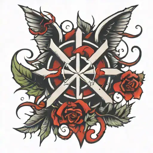 Emt Symbol Wrapped In Thorns And Blood Dripping