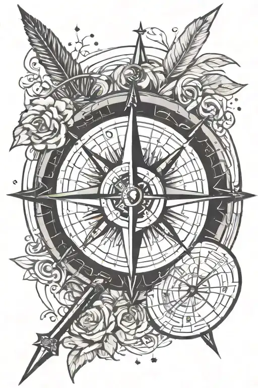 Compass Arrow Roman Numerals