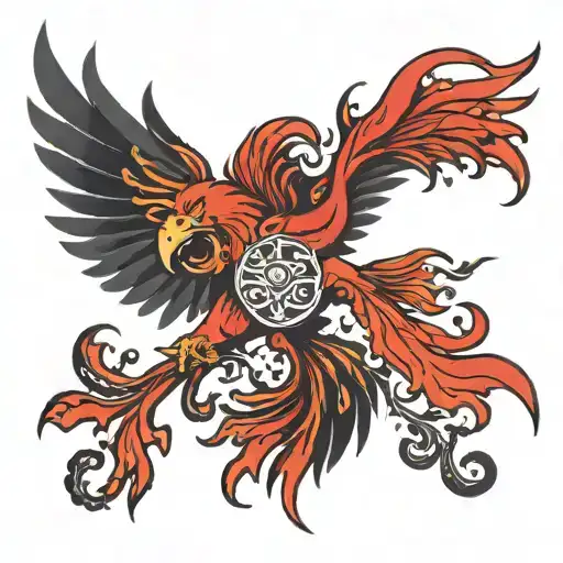 Red Phoenix Flying