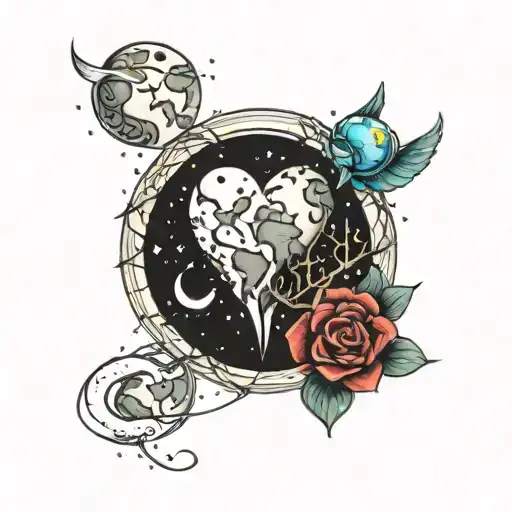 Earth Moon And Heart