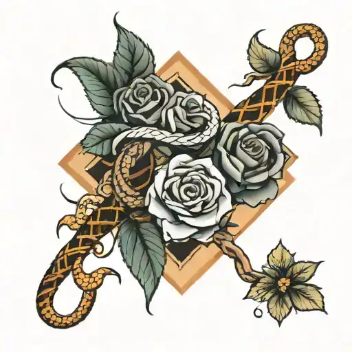 Cross Snake Rose