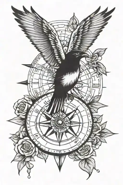 Rose Compass Bird Flying