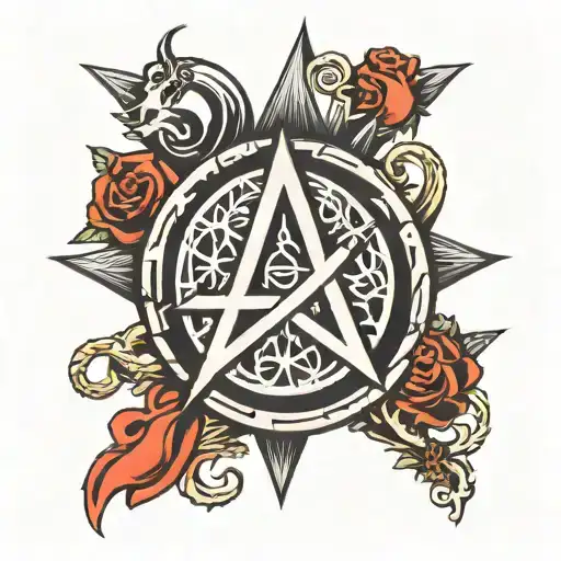 Anarchy Symbol With Alpha Omega Symbol