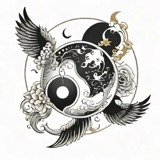 Yin And Yang Which Are Black And White Planes Flying