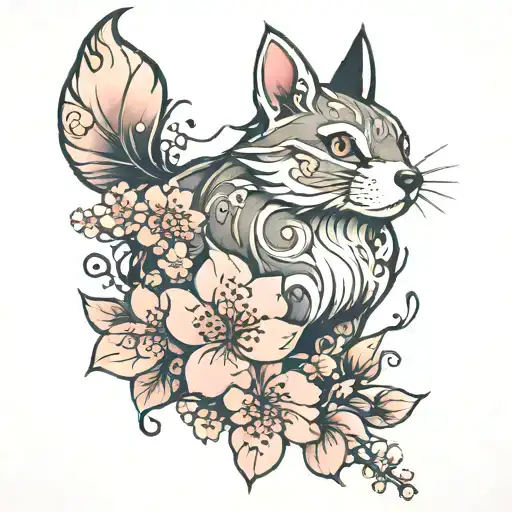 Cherry Blossom With Animal