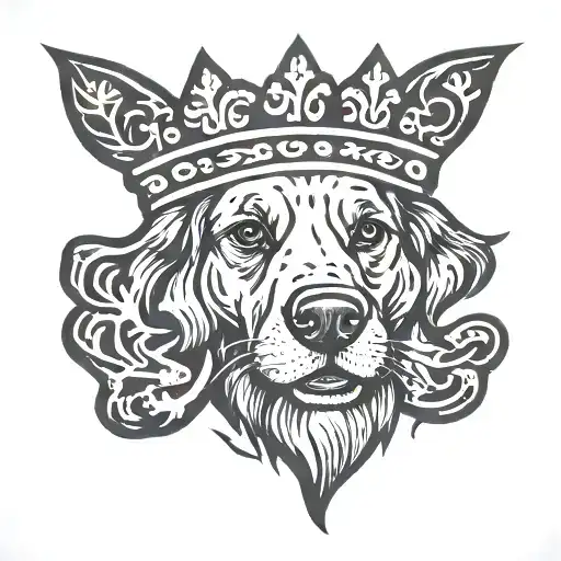 Dog Pawprint With Crown Hanging