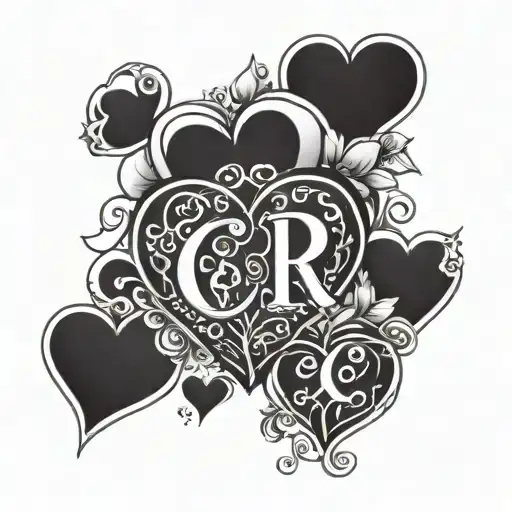 Initial C G R M Under Hearts