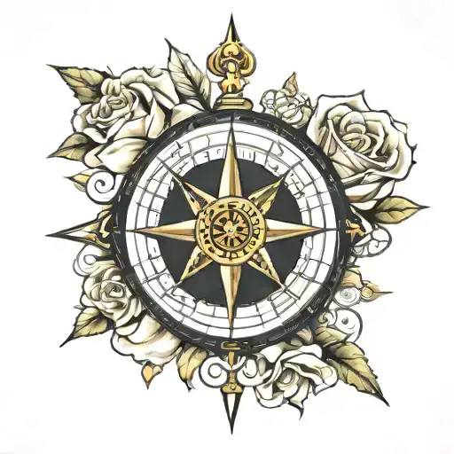 Compass And Rose Wrapped