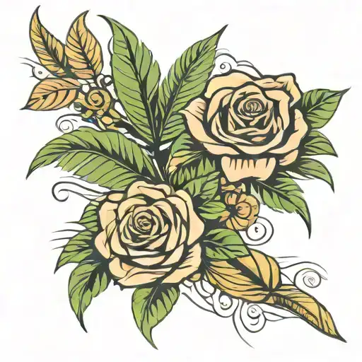 Money Rose Beach Palm Leaf