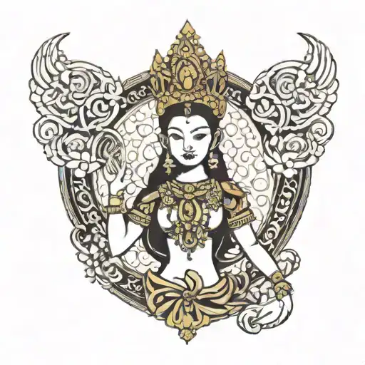Apsara With Crown Holding Book