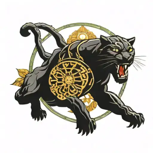 Detailed Black Panther Forearm Tattoo Design Featuring