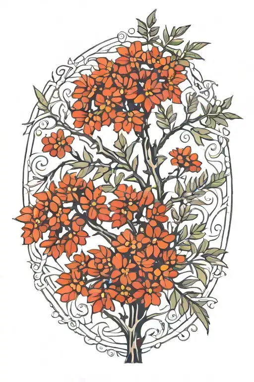 Rowan Tree With Reeds