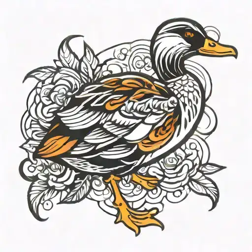 Black Outline Duck