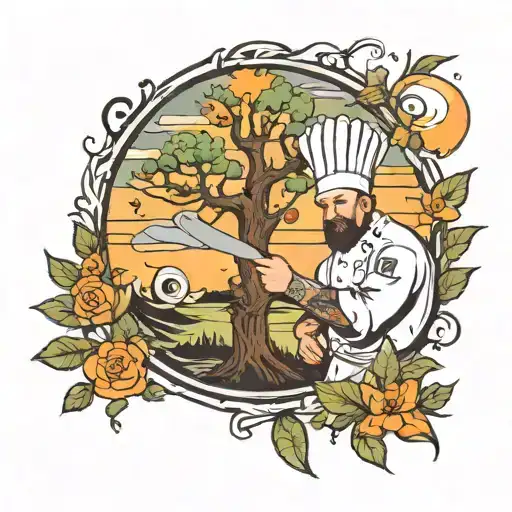 Chef Knif With Some Trees Sunrise Integrated