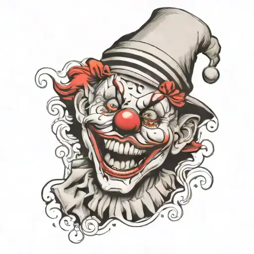 Olddays Porceleain Clown Black And White