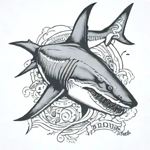 Shark With Words Underneath 'Stop Horsing Around'