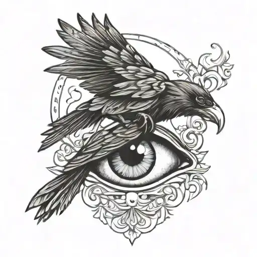 Human Eye And Raven