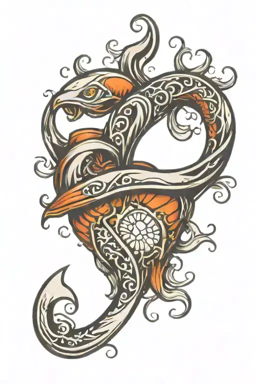 Fish Hook Infinity Heart