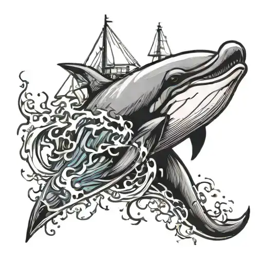 Sailboat Dolphin Jumping