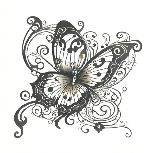Semicolon Butterfly Music Note