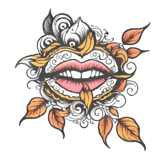 Emo Lip Tattoo Design