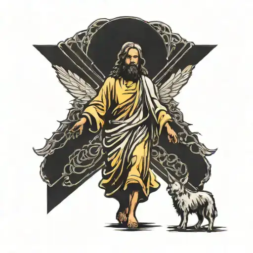 Person Walking Past Darkness Into Light Shining With Jesus