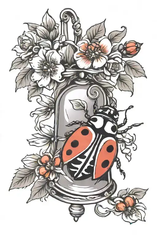 Ladybug On A Bell Flowers