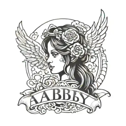 The Name Abby With A Halo Symbolizing The Client's Love