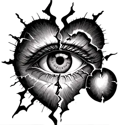 All Seeing Eye Inside Broken Heart